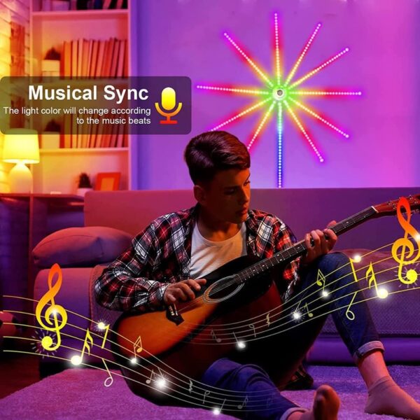 Smart Firework LED Lights, USB Powered Indoor Firework Lights with Remote APP Control, 12Inch Led Strip Lights Room Decorations - Image 5