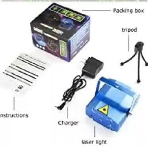Party Mini Laser Projector Stage Lighting Sound Activated Laser Light for Party and DJ with Mini-Tripod Stand