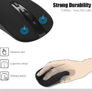 Wireless Computer Mouse, 2.4G Slim Cordless Mouse Less Noise for Laptop Ergonomic Optical with Nano Receiver USB Mouse for Laptop, Deskbtop, MacBook (Black)