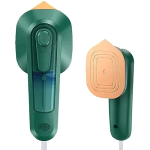 Micro Steam Iron Dry & Wet Ironing Portable Mini Steam Iron for Clothes Fast Heat Lightweight Titanium Plate Good for Home and Travel (Green-color)