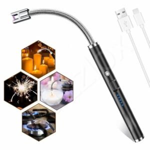 Electric Lighter for Candles Rechargeable Electric Gas Lighter for Home Use Candle Lighter Plasma Lighter Flameless Windproof USB Lighter 360° Flexible Neck Arc Lighter for Diwali Fireworks