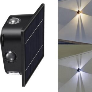 SOLAR OUTDOOR ROUND WALL LIGHT WARM WHITE