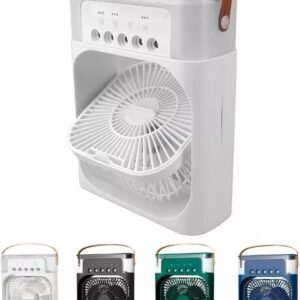 portable table top air conditioner | kitchen fans for home cooking | emergency light with fan | duet mini powerful personal table cooling fan | mini air cooler for room cooling