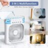 portable table top air conditioner | kitchen fans for home cooking | emergency light with fan | duet mini powerful personal table cooling fan | mini air cooler for room cooling - Image 4