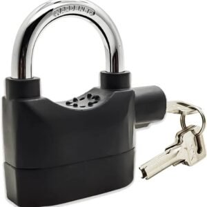 Alarm Security Lock with Motion Sensor and 3 Keys, Metallic finish (Black)