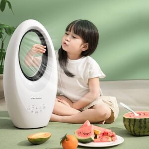 Bladeless Fan Small Silent Tower Fan,Diffused Circulating Air, Timing,3-Speed Wind Speed,Air Conditioning Companion,Energy Saving