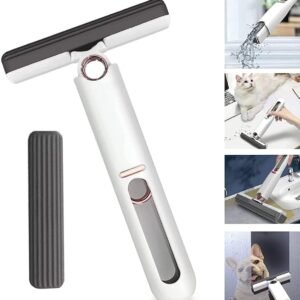 Portable Mini Mop Kitchen Cleaning Tools Car Desk Office SELF-Squeeze Short MOP, Hand WASH-Free Absorbent with 1 Cotton Head, Sponge for Bathroom Kitchens Table