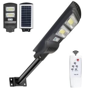 Solar LED Street Light All in One LED Chip Automatic Motion Sensor IP65 Waterproof IP65 Waterproof Outdoor Use Black (Pack of 1)