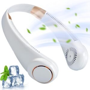 Portable Neck Fan, Bladeless Hands-Free Fan, USB Rechargeable Fan, 3000mAh Large-Capacity Sustainable Cooling Fan, 3 Levels of Air Volume Adjustment, Suitable for Outdoor Activities