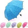 Umbrella Unisex Changing Secret Blossoms Occur with Water Magic Print 3 Fold Umbrella, Sun and Rain, Outdoor Car Umbrella for Women & Men (Random Colour)