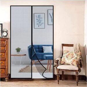 Door Mosquito Net with Full Frame Hook&Loop for Main Doors, Bedroom, Kitchen & Balcony Doors(210x100 cm, Brown)