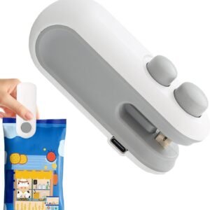 Mini Bag Sealer, USB Rechargeable 2 in 1 Bag Sealer Heat Seal & Cutter, Portable Bag Resealer for Chip Bags, Plastic Bag Sealer Machine for Snacks and Freshness Food Storage.