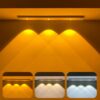 Motion Sensor Cabinet Mood Light, 45cm Wireless Closet Light, 1500mAh Rechargeable Dimmable LED Light Bar with 3 Light Colors, Magnetic Install for Kitchen Wardrobe Cupboard(1800K-6500K)
