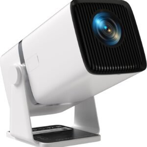 Android 13.0 Smart Projector, 1080P & 4K Support, Rotatable Design, Auto & 4D Keystone with Netflix, Prime etc, WiFi 6 & BT, Screen Mirroring, ARC, 720P Native, White