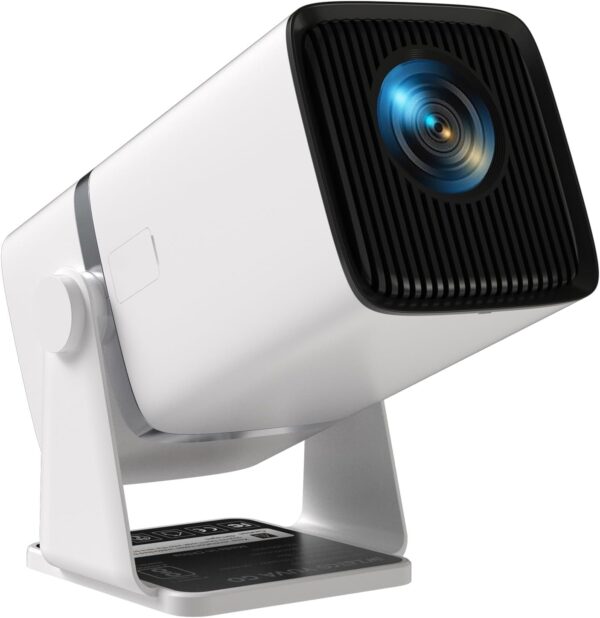 Android 13.0 Smart Projector, 1080P & 4K Support, Rotatable Design, Auto & 4D Keystone with Netflix, Prime etc, WiFi 6 & BT, Screen Mirroring, ARC, 720P Native, White
