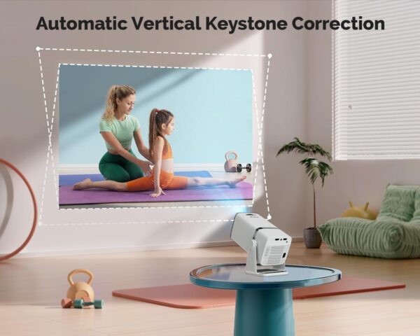Android 13.0 Smart Projector, 1080P & 4K Support, Rotatable Design, Auto & 4D Keystone with Netflix, Prime etc, WiFi 6 & BT, Screen Mirroring, ARC, 720P Native, White - Image 3