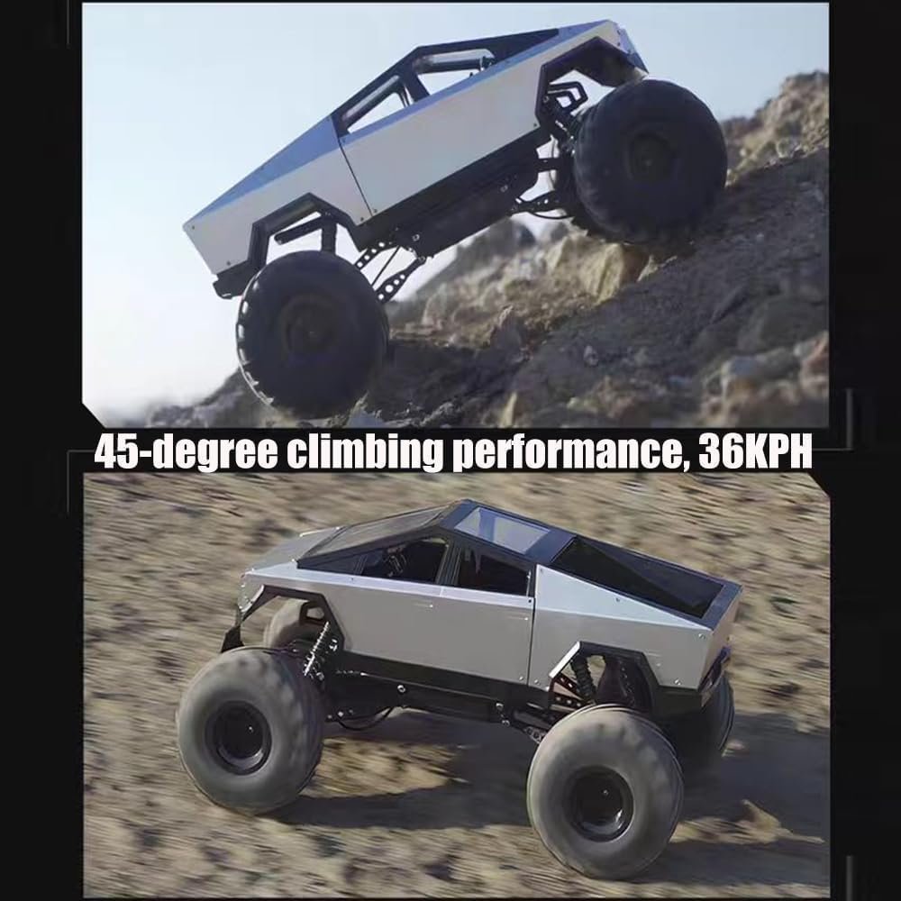 Truck Alloy RC Cars 1:8 Metal Big Remote Control Car 2.4 GHz 36KPH -4WD All Terrain RTR Trucks Aluminum Shock Climbing 35° Angles Sound&Light Effect Truck 4.3LB 21IN - Image 3