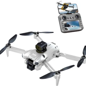 DJW M4 Ultra Foldable Drone with 4K Dual Camera, Display Controller, Brushless Motor, Optical Flow Positioning, WiFi FPV, Altitude Hold, Gesture Selfie & 360° Flips for Kids & Adults